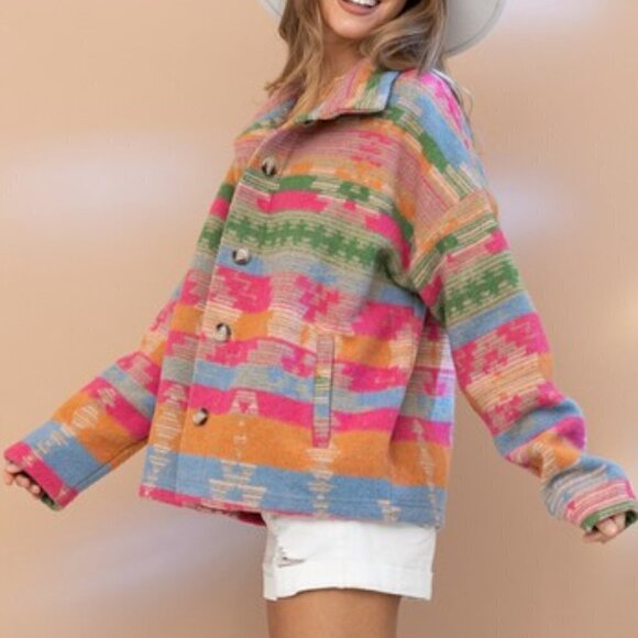 THE TOPSANNAH LADIES AZTEC PRINT JACKET - Picture 9 of 12